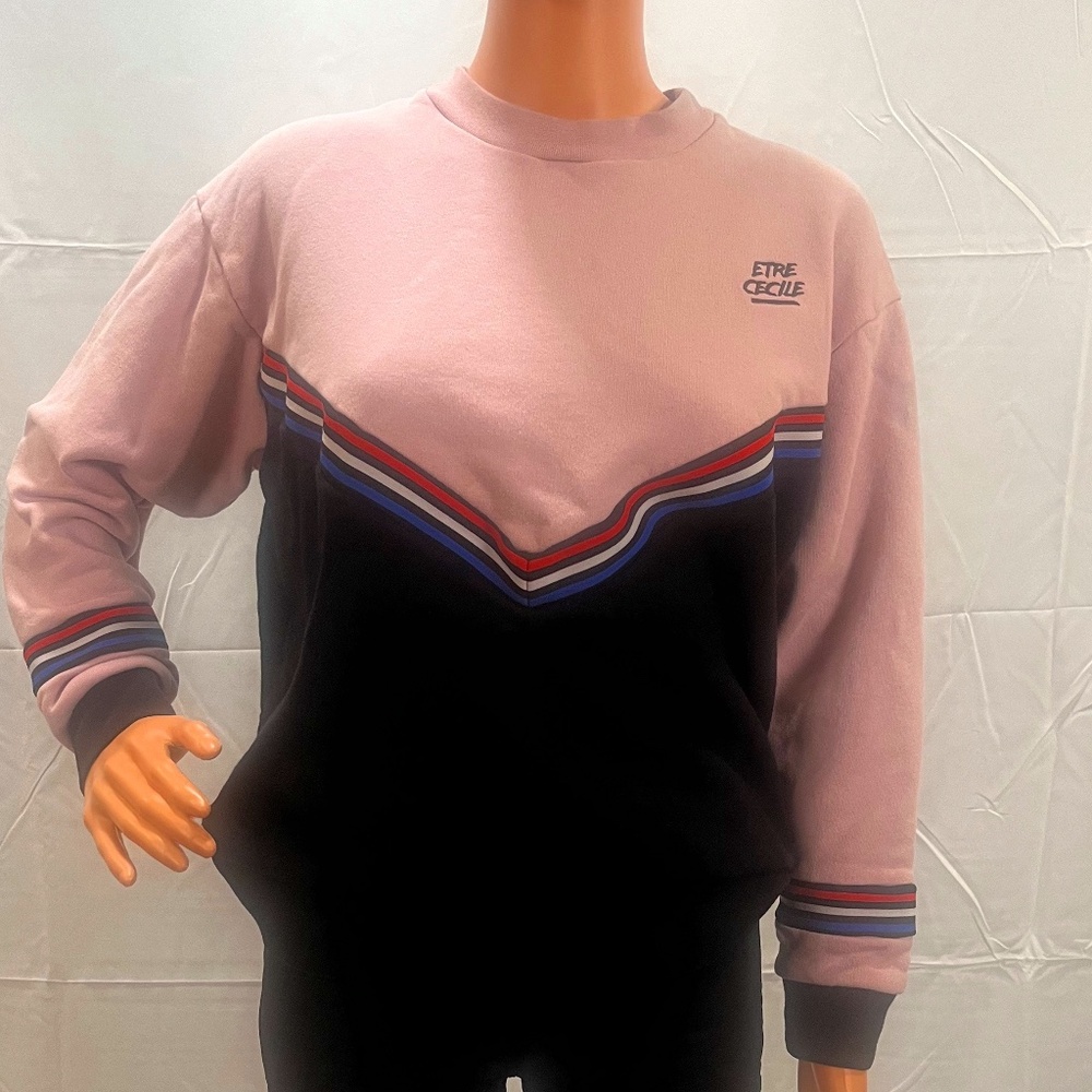 Etre Cecile pink and black sweatshirt, size M